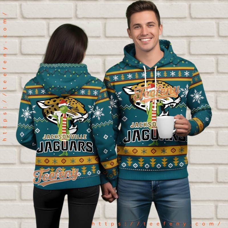 Jacksonville Jaguars Cool Reindeer Ugly Christmas 3D Hoodie Holiday Gift Jacksonville Jaguars Cool Reindeer Ugly Christmas 3D Hoodie Holiday Gift