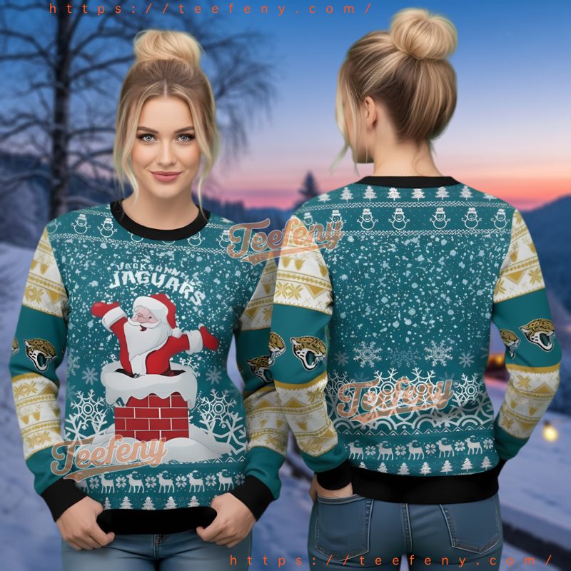 Jacksonville Jaguars Funny Dabbing Santa Ugly Christmas Sweater Jacksonville Jaguars Funny Dabbing Santa Ugly Christmas Sweater