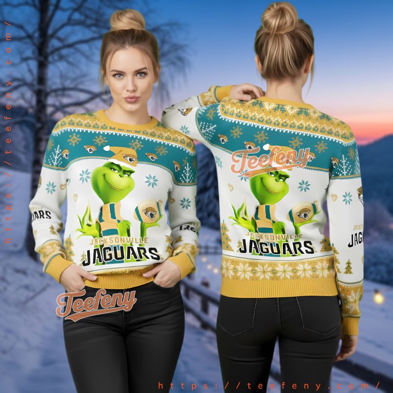 Jacksonville Jaguars Funny Santa Stuck Ugly Christmas Sweater Jacksonville Jaguars Funny Santa Stuck Ugly Christmas Sweater