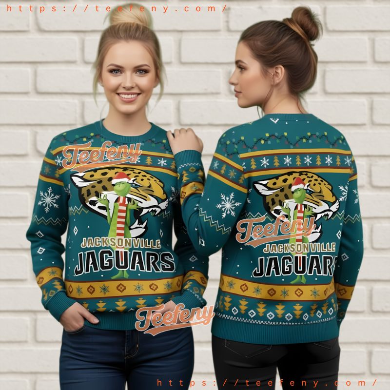 Jacksonville Jaguars Grinch Character Ugly Christmas Sweater Jacksonville Jaguars Grinch Character Ugly Christmas Sweater