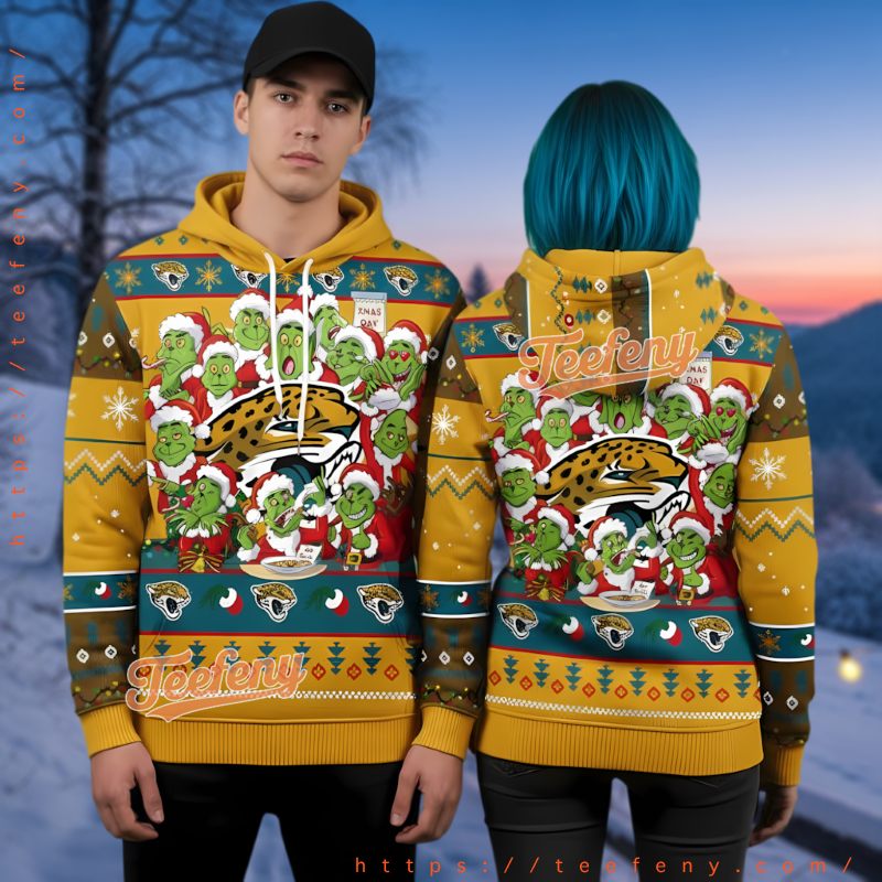 Jacksonville Jaguars Grinch Stole Ball Ugly Christmas 3D Hoodie Fan Gift Jacksonville Jaguars Grinch Stole Ball Ugly Christmas 3D Hoodie Fan Gift