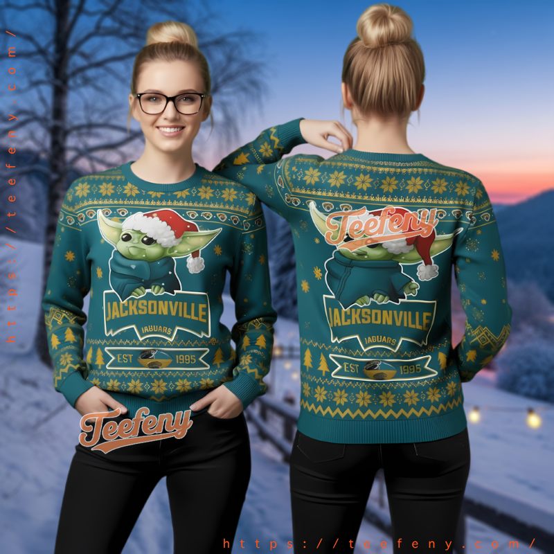 Jacksonville Jaguars Groot Wreath Ugly Christmas Sweater Jacksonville Jaguars Groot Wreath Ugly Christmas Sweater
