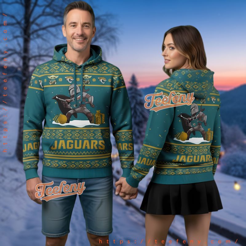 Jacksonville Jaguars Mickey Goofy Donald Ugly Christmas 3D Hoodie Disney Jacksonville Jaguars Mickey Goofy Donald Ugly Christmas 3D Hoodie Disney