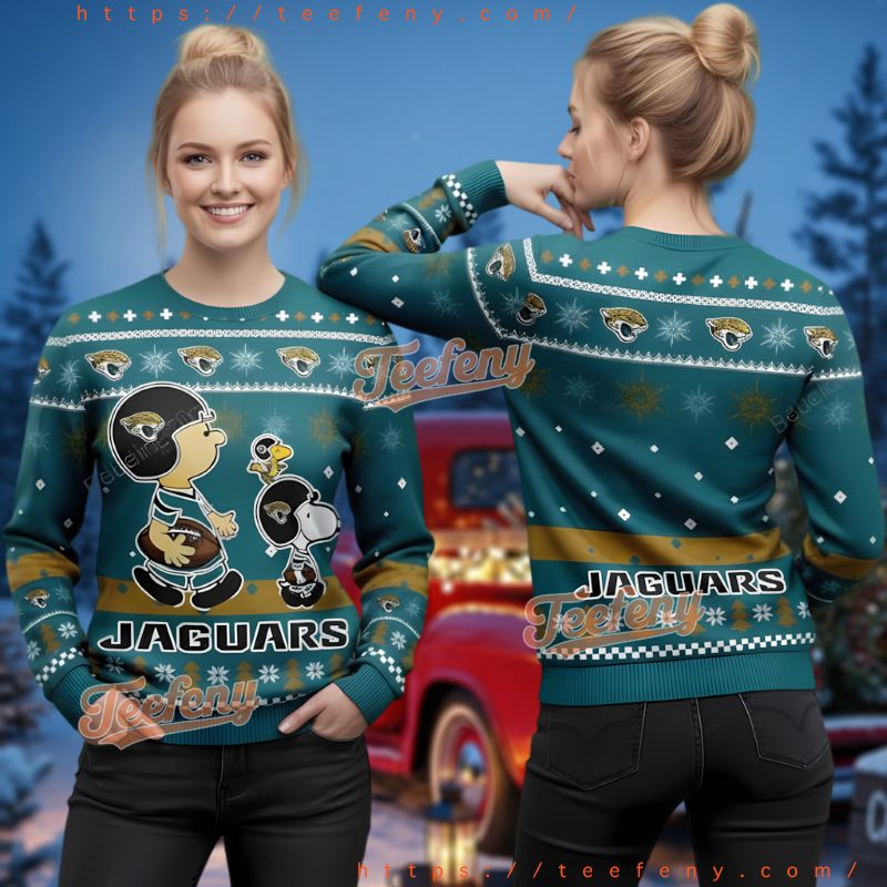 Jacksonville Jaguars Peanuts Snoopy Charlie Brown Ugly Christmas Sweater