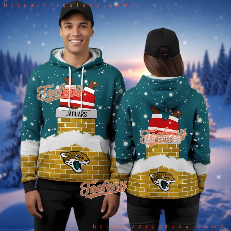 Jacksonville Jaguars Santa Hat Logo Ugly Christmas 3D Hoodie Holiday