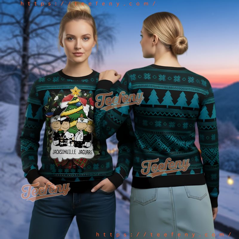 Jacksonville Jaguars Snoopy Charlie Brown Ugly Christmas Sweater
