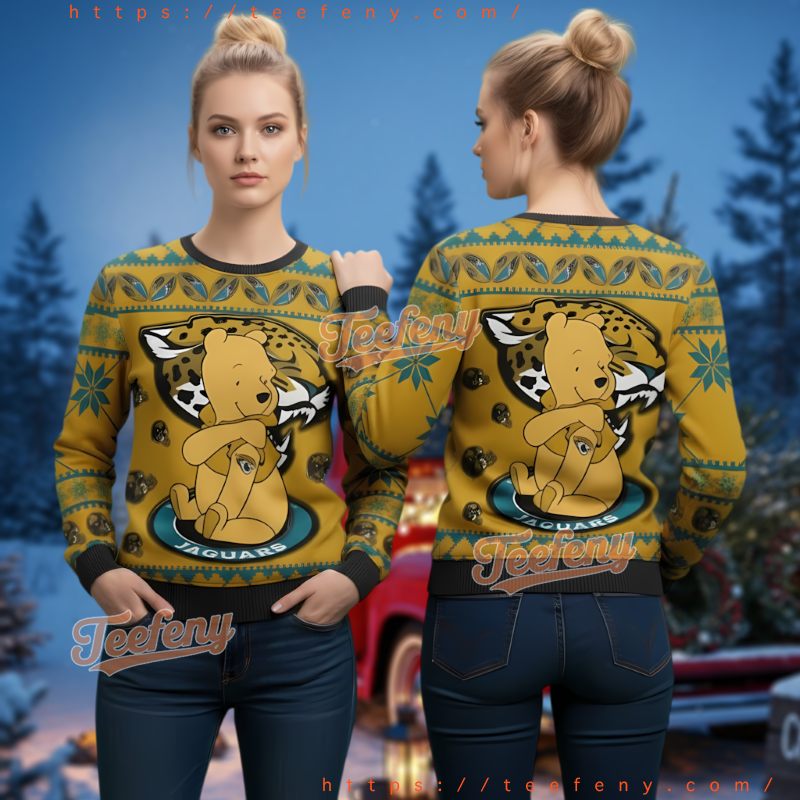 Jacksonville Jaguars Winnie The Pooh Ugly Christmas Sweater 3D Print
