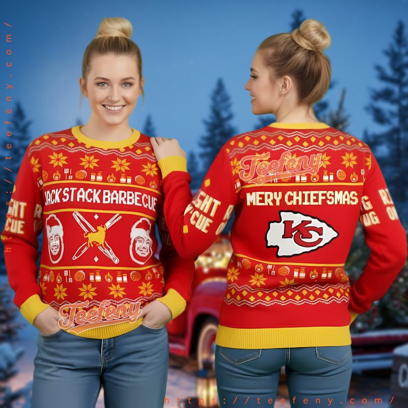 Kansas City Chiefs Barbecue Theme Ugly Christmas Sweater 3D Print