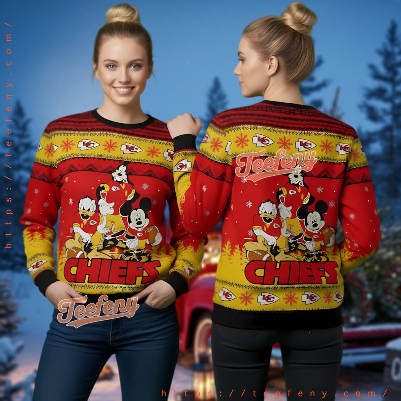 Kansas City Chiefs Nfl Disney Christmas Ugly Sweatshirt Gift
