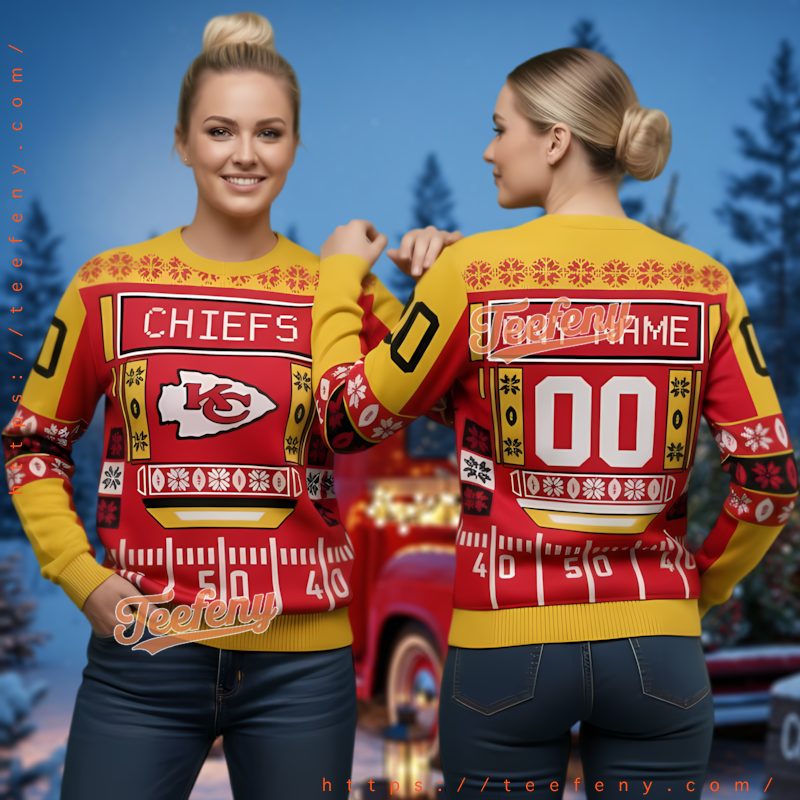 Kansas City Chiefs Personalized Nfl Ugly Christmas Sweater Jersey Style
