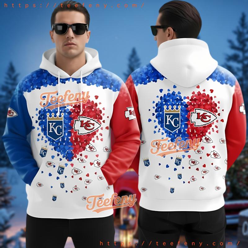 Kansas City Chiefs Vs Kansas City Royals Heart 3D Zip Up Hoodie Kansas City Chiefs Vs Kansas City Royals Heart 3D Zip Up Hoodie