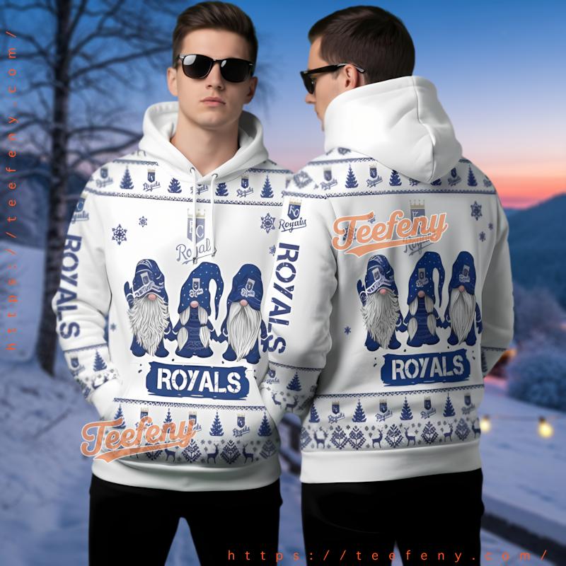 Kansas City Royals Gnomes 3D Printed Hoodie White Kansas City Royals Gnomes 3D Printed Hoodie White