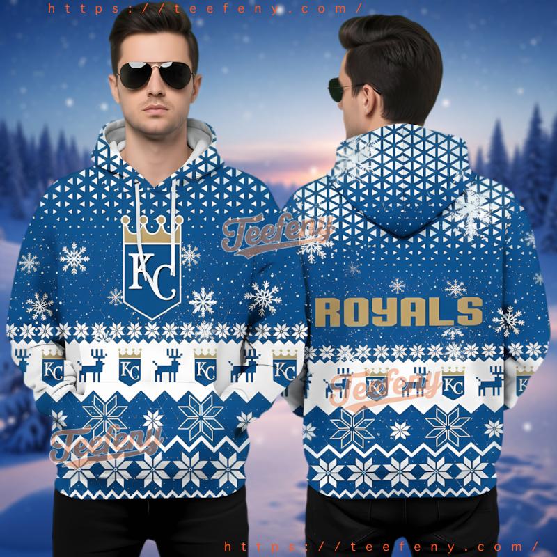 Kansas City Royals Reindeer Ugly 3D Pullover Hoodie Blue Kansas City Royals Reindeer Ugly 3D Pullover Hoodie Blue