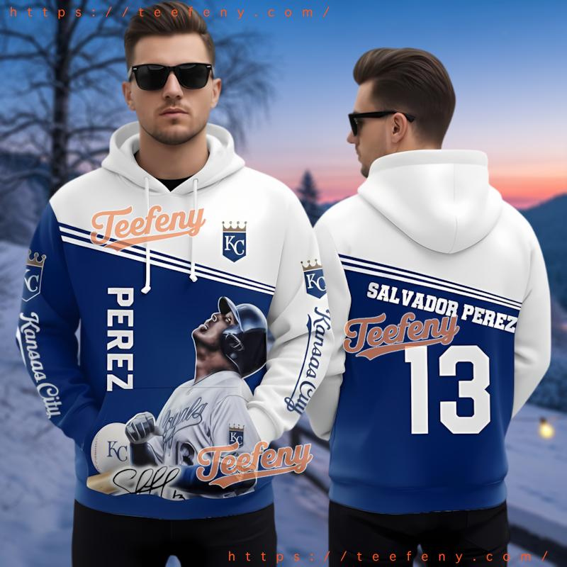Kansas City Royals Salvador Perez 3D Hoodie Design Kansas City Royals Salvador Perez 3D Hoodie Design