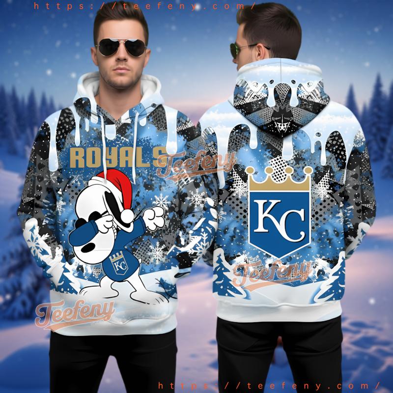 Kansas City Royals Snoopy Christmas 3D Hoodie Youth Kansas City Royals Snoopy Christmas 3D Hoodie Youth