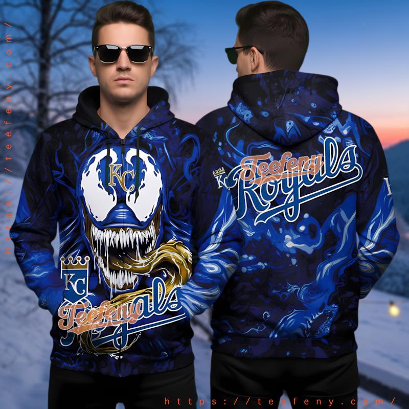 Kansas City Royals Venom 3D Hoodie Pattern Kansas City Royals Venom 3D Hoodie Pattern