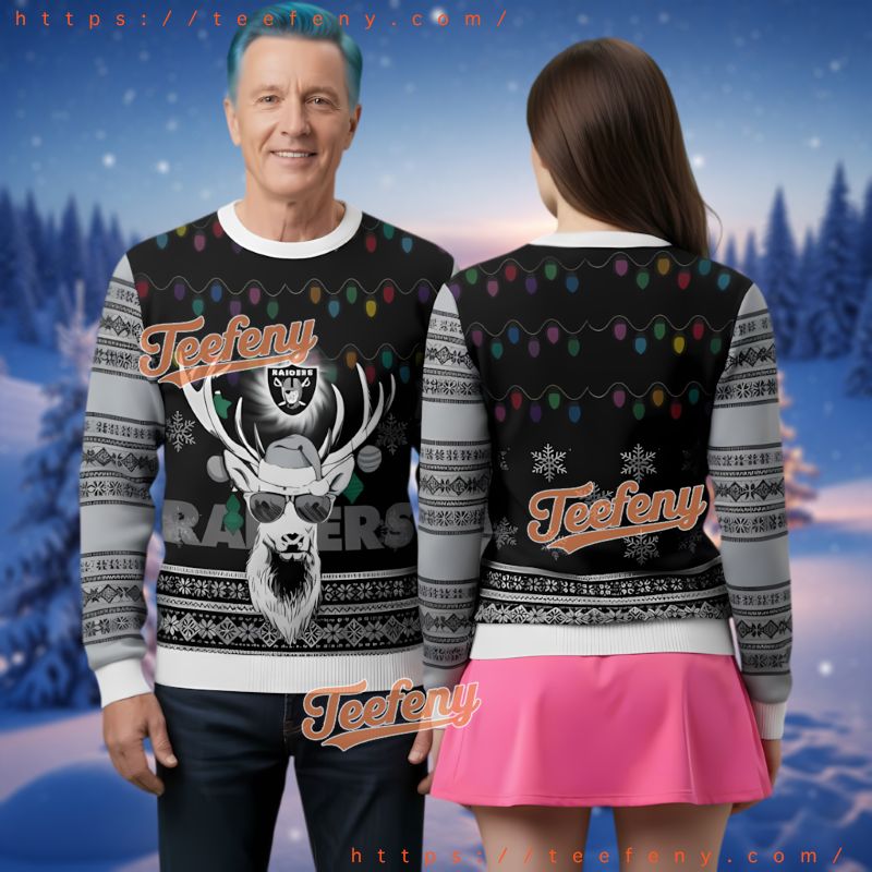 Las Vegas Raiders Cool Reindeer Ugly Christmas Sweater Fan Gift