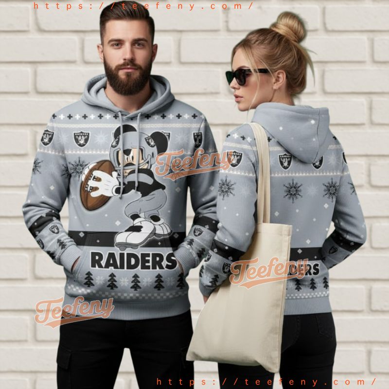 Las Vegas Raiders Mickey Mouse Football Ugly 3D Hoodie Las Vegas Raiders Mickey Mouse Football Ugly 3D Hoodie