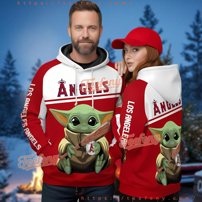 Los Angeles Angels Baby Yoda 3D Hoodie Men Los Angeles Angels Baby Yoda 3D Hoodie Men
