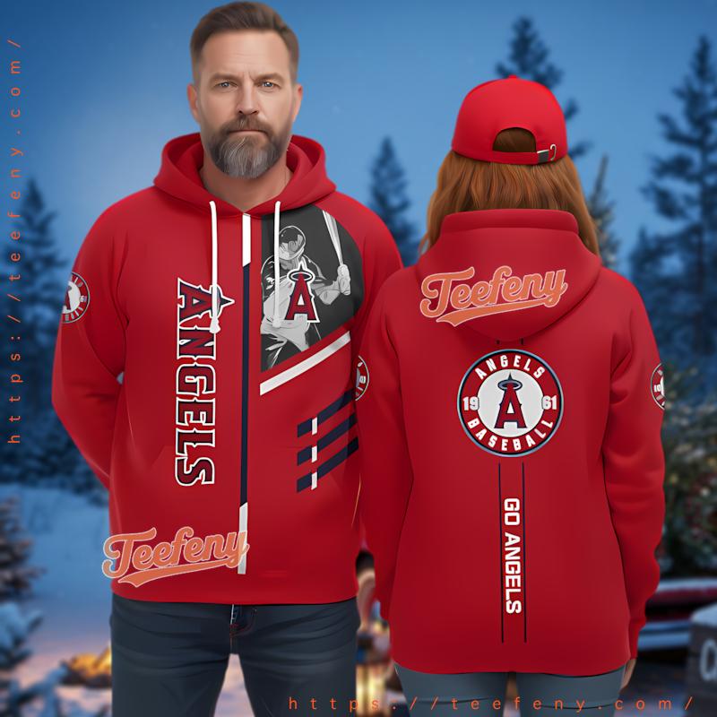 Los Angeles Angels Baseball Go Angels 3D Hoodie Men