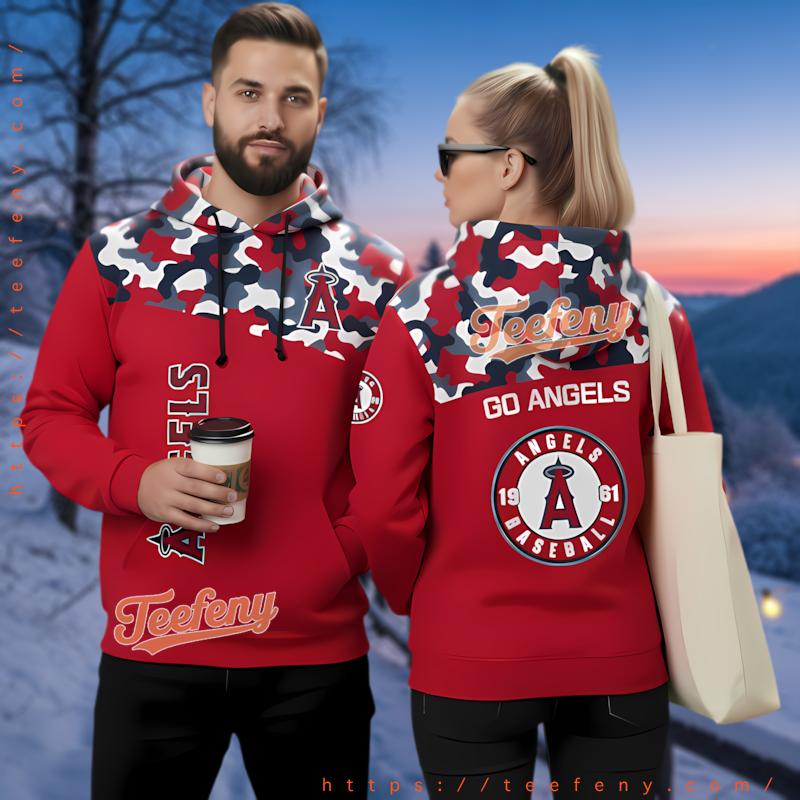 Los Angeles Angels Camo Pattern 3D Print Hoodie Los Angeles Angels Camo Pattern 3D Print Hoodie