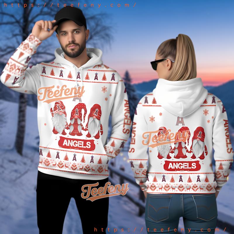 Los Angeles Angels Gnomes Ugly 3D Hoodie Women Los Angeles Angels Gnomes Ugly 3D Hoodie Women