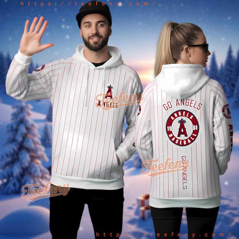 Los Angeles Angels Pinstripe Jersey Style 3D Printed Hoodie Los Angeles Angels Pinstripe Jersey Style 3D Printed Hoodie
