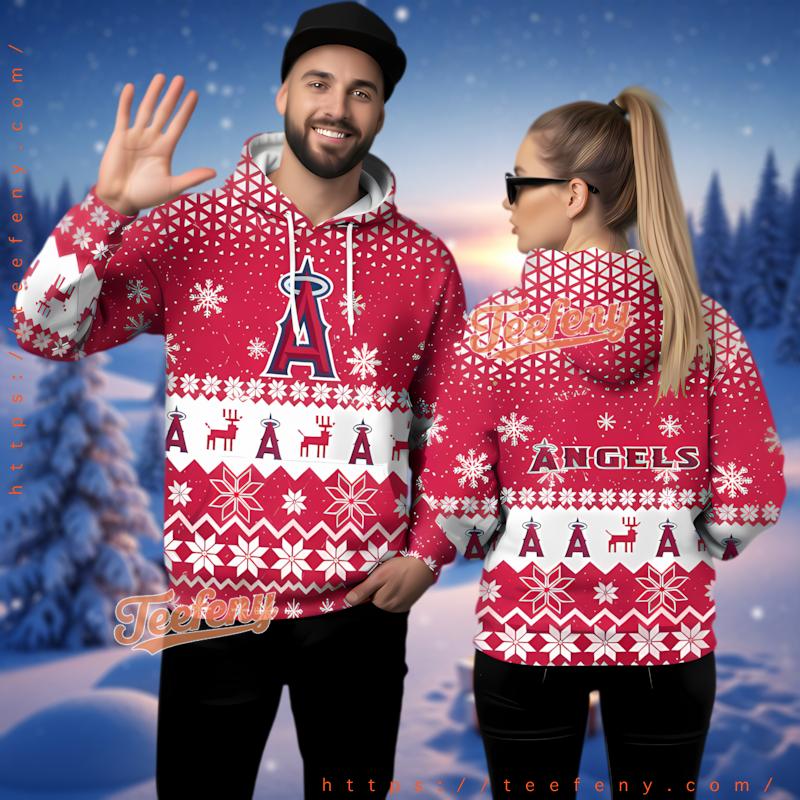 Los Angeles Angels Reindeer Ugly 3D Hoodie Youth Los Angeles Angels Reindeer Ugly 3D Hoodie Youth