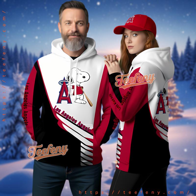 Los Angeles Angels Snoopy 3D Hoodie Design Los Angeles Angels Snoopy 3D Hoodie Design