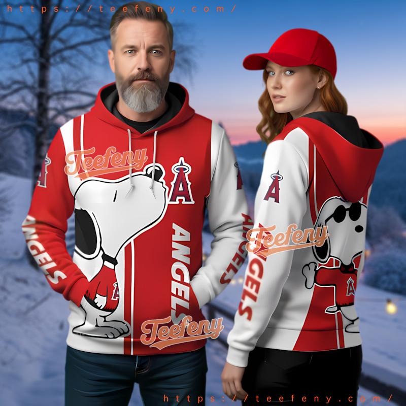 Los Angeles Angels Snoopy Kiss Logo 3D Print Hoodie Los Angeles Angels Snoopy Kiss Logo 3D Print Hoodie