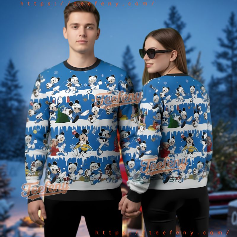 Los Angeles Chargers Blue White Pattern Ugly Christmas Sweater