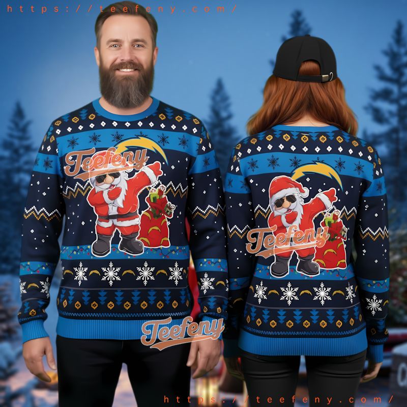 Los Angeles Chargers Dabbing Santa Ugly Christmas Sweater Unisex