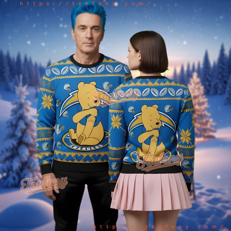 Los Angeles Chargers Disney Winnie The Pooh Ugly Christmas Sweater