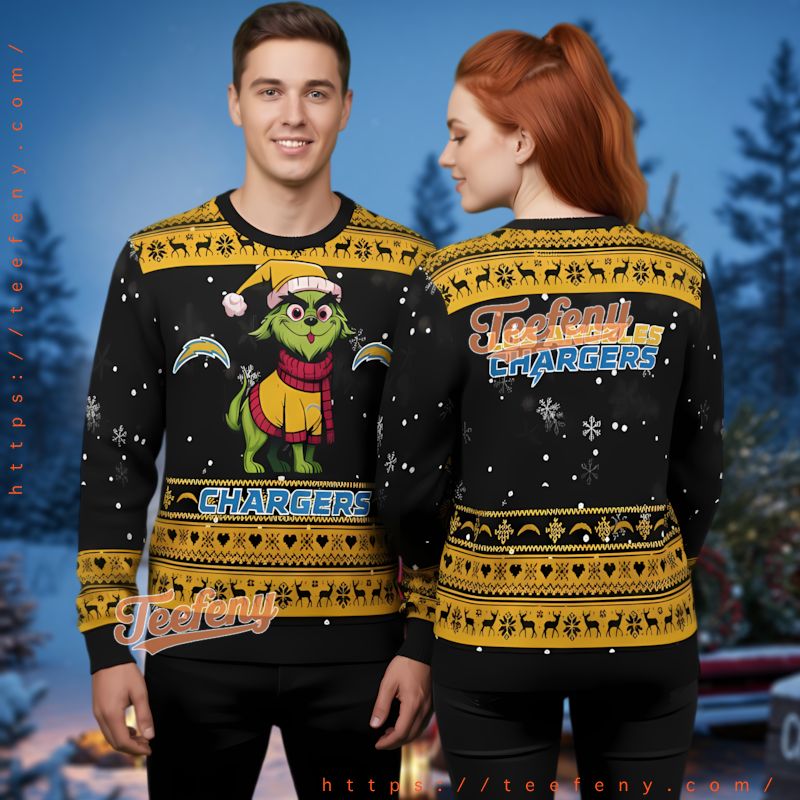 Los Angeles Chargers Helmet Snoopy Woodstock Blue Ugly Christmas Sweater