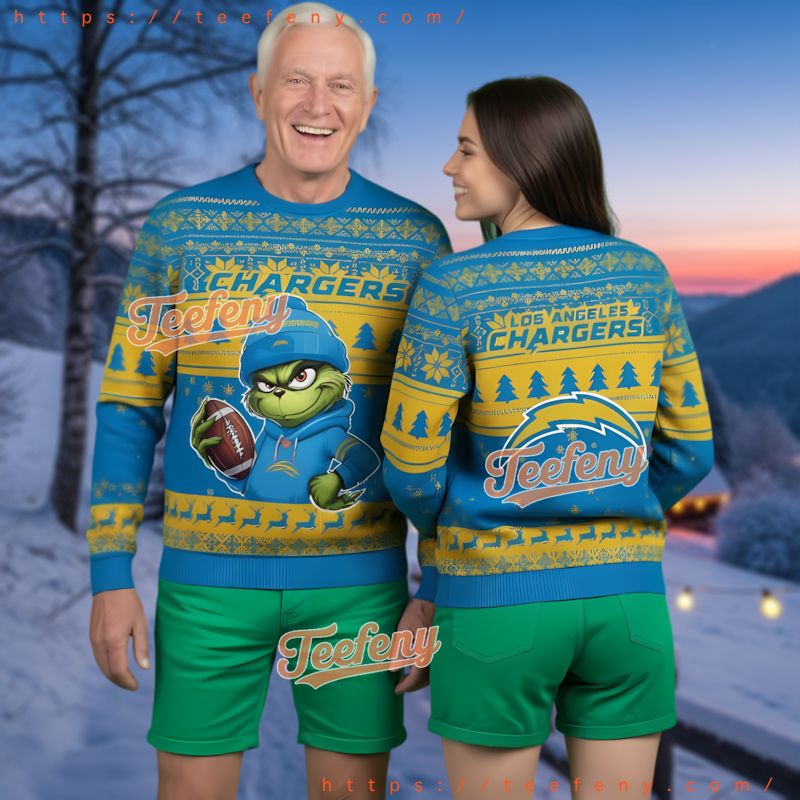 Los Angeles Chargers Grinch Fan Gear Ugly Sweater Football