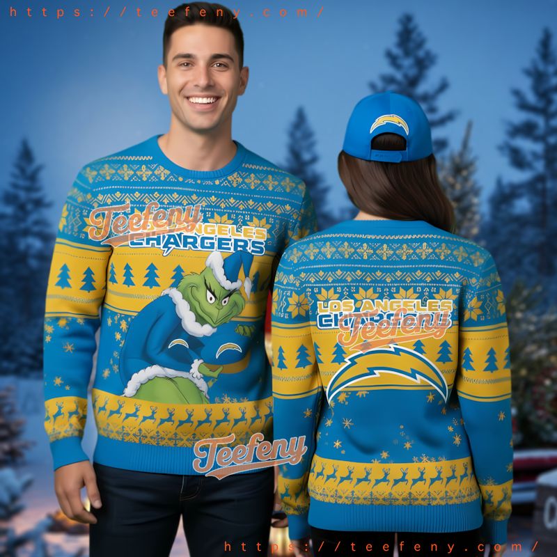 Los Angeles Chargers Grinch Stole Football Ugly Christmas Sweater