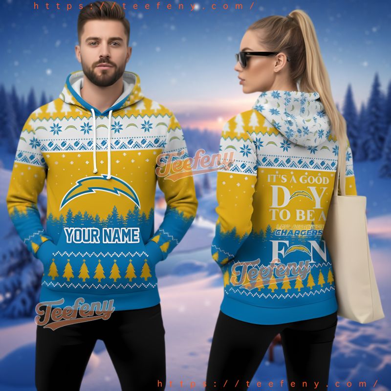 Los Angeles Chargers Its A Good Day To Be A Fan Ugly 3D Hoodie