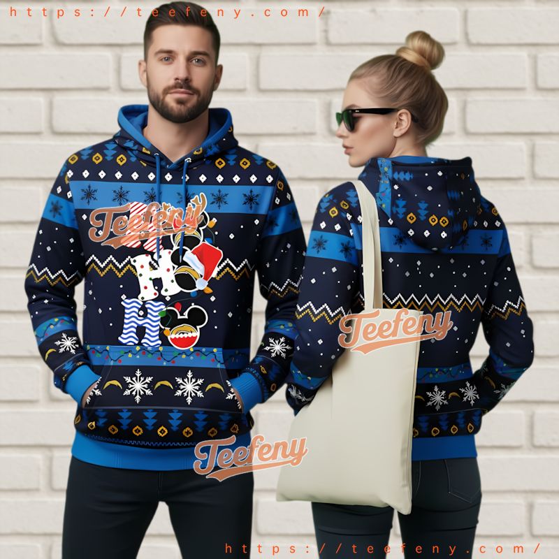 Los Angeles Chargers Mickey Mouse Blue Ugly 3D Hoodie Fan Gear Los Angeles Chargers Mickey Mouse Blue Ugly 3D Hoodie Fan Gear