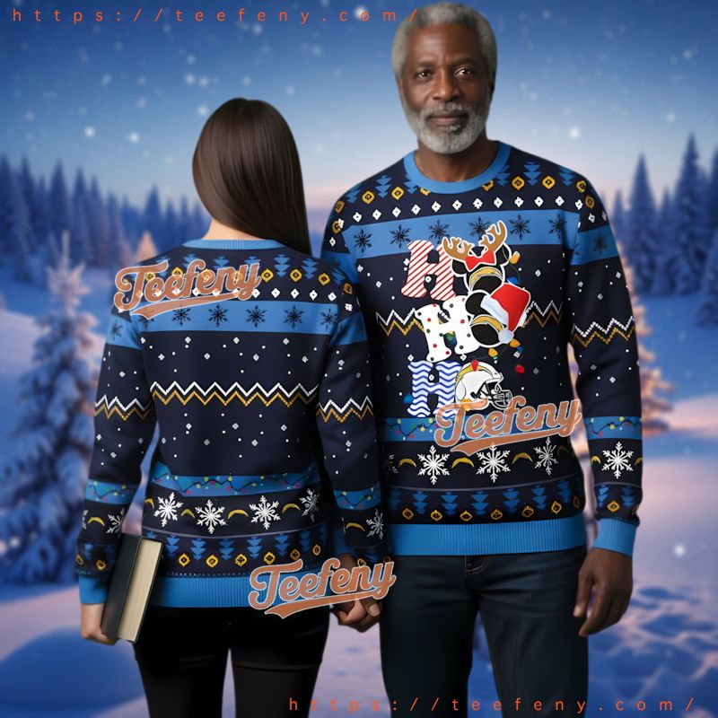 Los Angeles Chargers Mickey Mouse Ho Ho Ho Ugly Christmas Sweater
