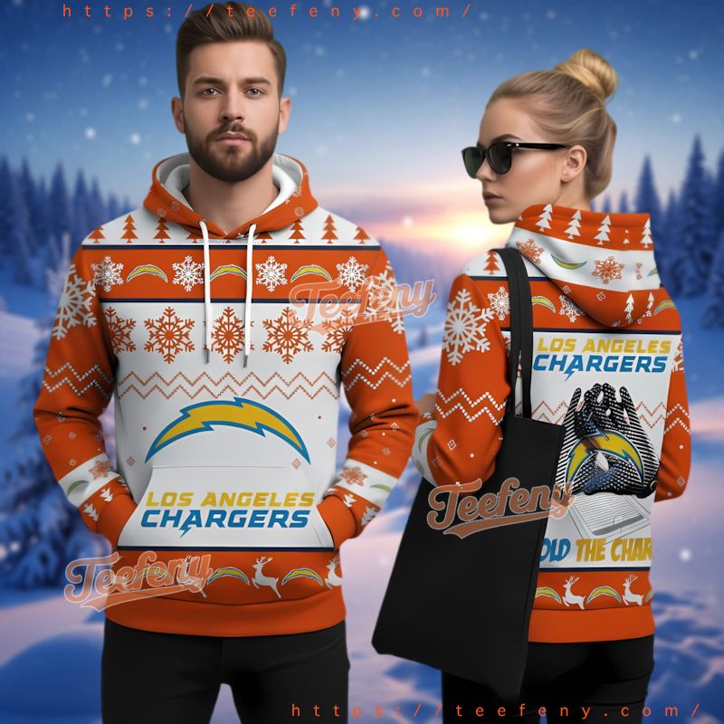 Los Angeles Chargers Orange Ugly Christmas 3D Hoodie Los Angeles Chargers Orange Ugly Christmas 3D Hoodie