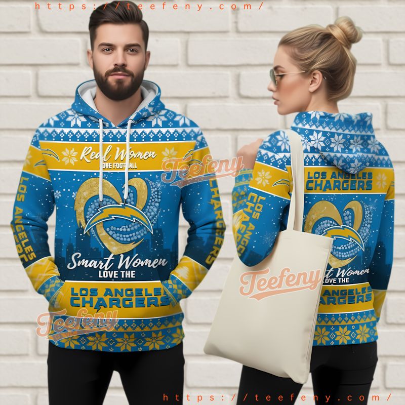 Los Angeles Chargers Women Football Fan Ugly 3D Hoodie Los Angeles Chargers Women Football Fan Ugly 3D Hoodie