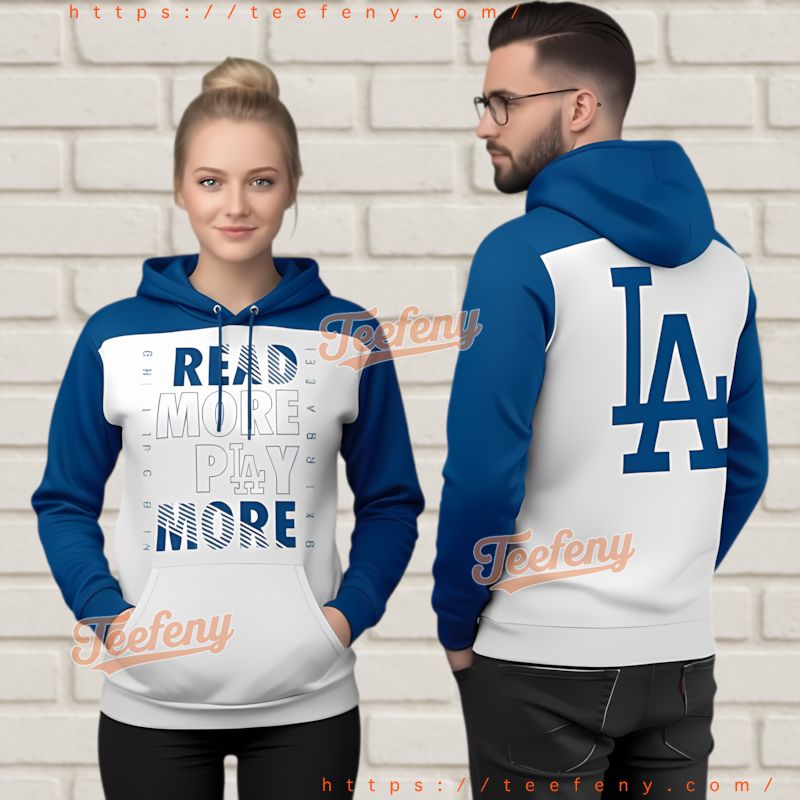 Los Angeles Dodgers Big La Logo 3D Hoodie Blue White Los Angeles Dodgers Big La Logo 3D Hoodie Blue White