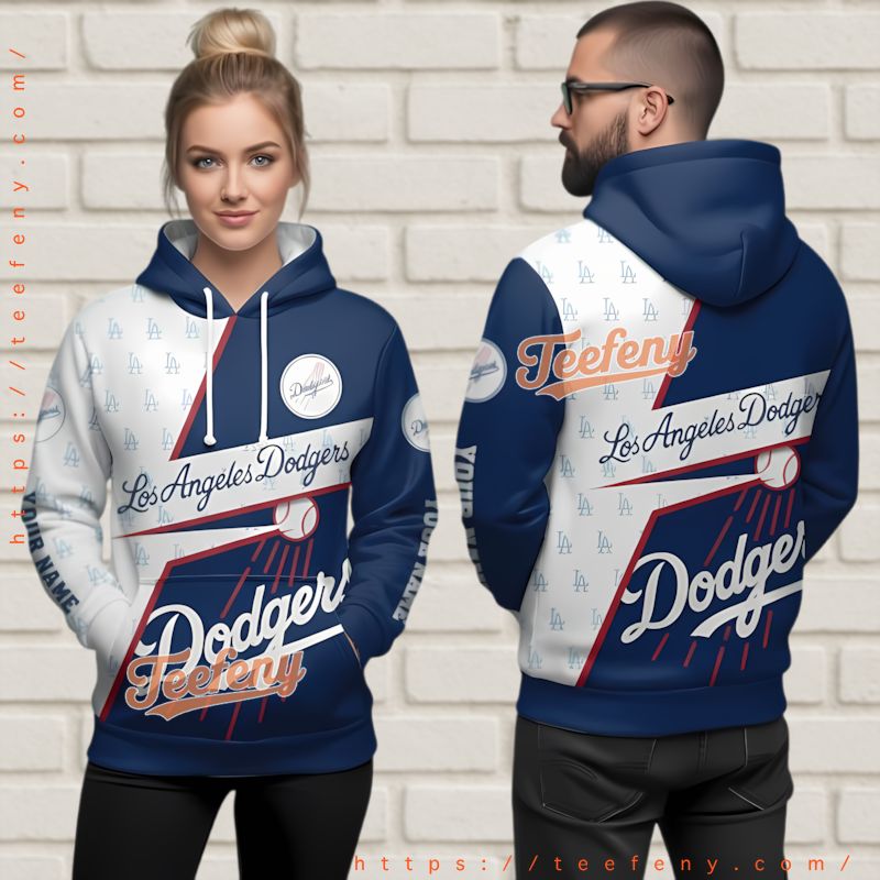 Los Angeles Dodgers Blue White 3D Hoodie Fan Gear Los Angeles Dodgers Blue White 3D Hoodie Fan Gear