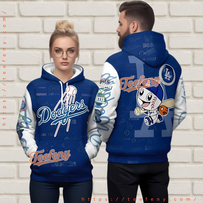Los Angeles Dodgers Chibi Mascot Ugly Christmas 3D Hoodie For Youth Los Angeles Dodgers Chibi Mascot Ugly Christmas 3D Hoodie For Youth