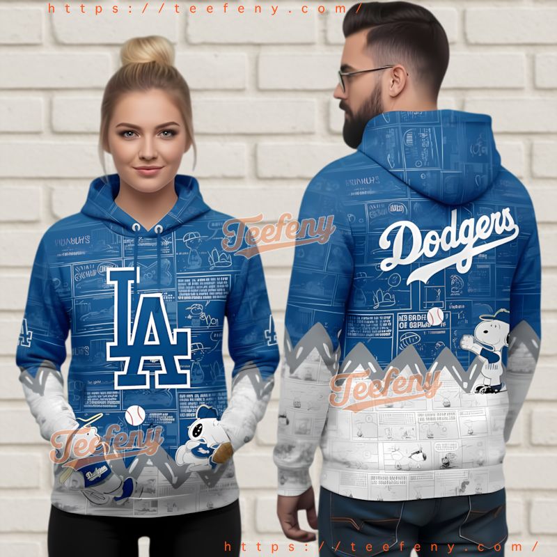 Los Angeles Dodgers Snoopy Peanuts Comic Ugly Christmas 3D Hoodie Los Angeles Dodgers Snoopy Peanuts Comic Ugly Christmas 3D Hoodie