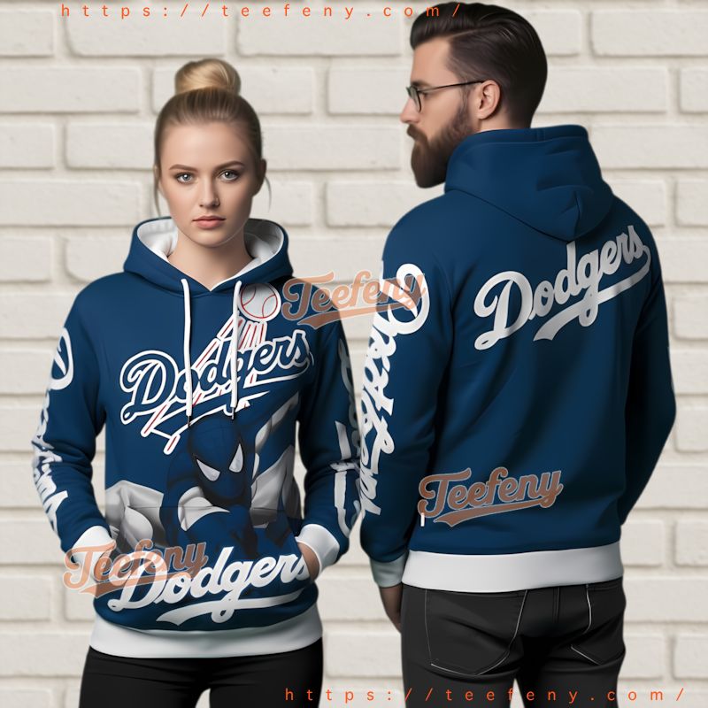 Los Angeles Dodgers Spider Man 3D Hoodie Baseball Fan Los Angeles Dodgers Spider Man 3D Hoodie Baseball Fan