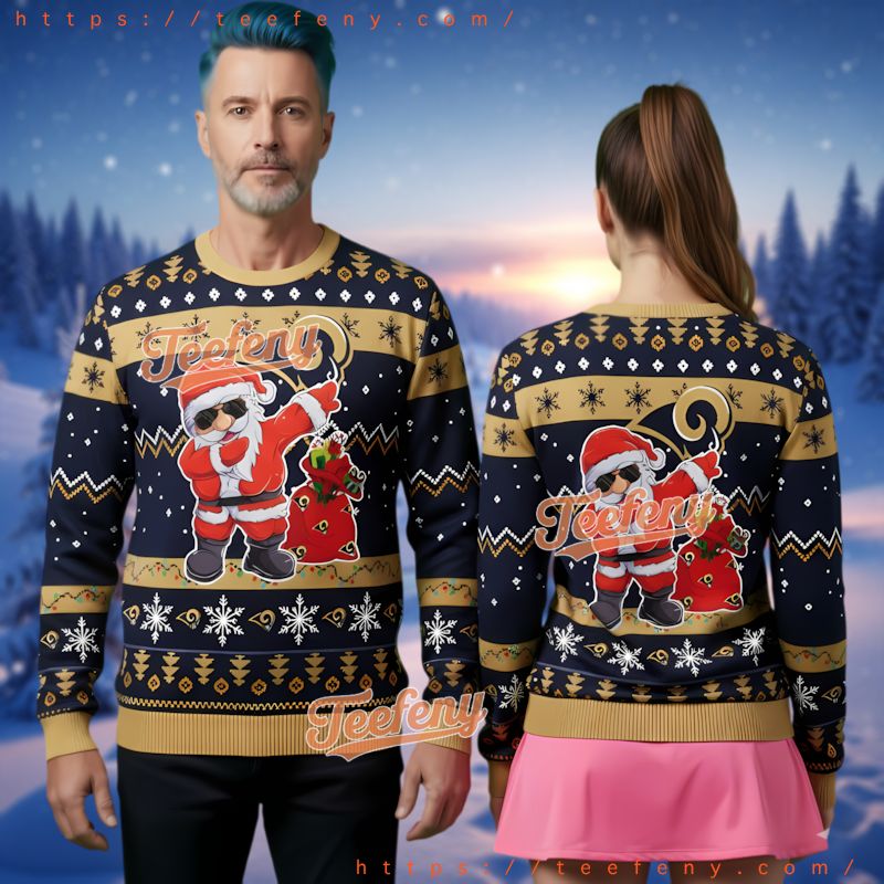 Los Angeles Rams Dabbing Santa Ugly Christmas Sweater Men Women