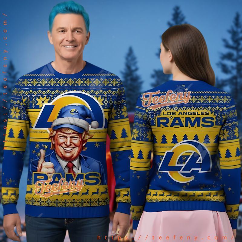 Los Angeles Rams Donald Trump Ugly Christmas Sweater Political