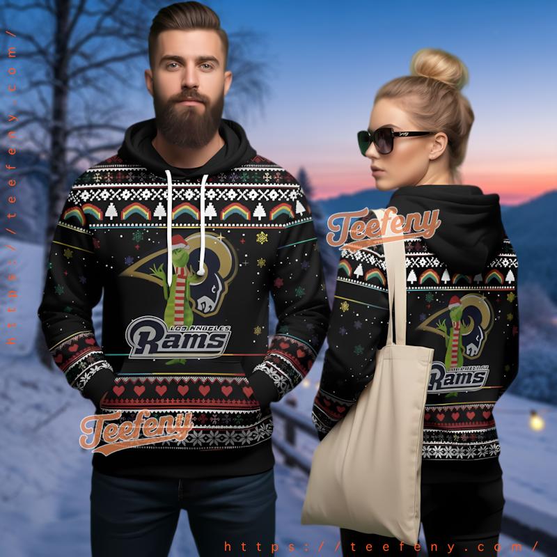 Los Angeles Rams Grinch Fan Ugly Christmas 3D Hoodie