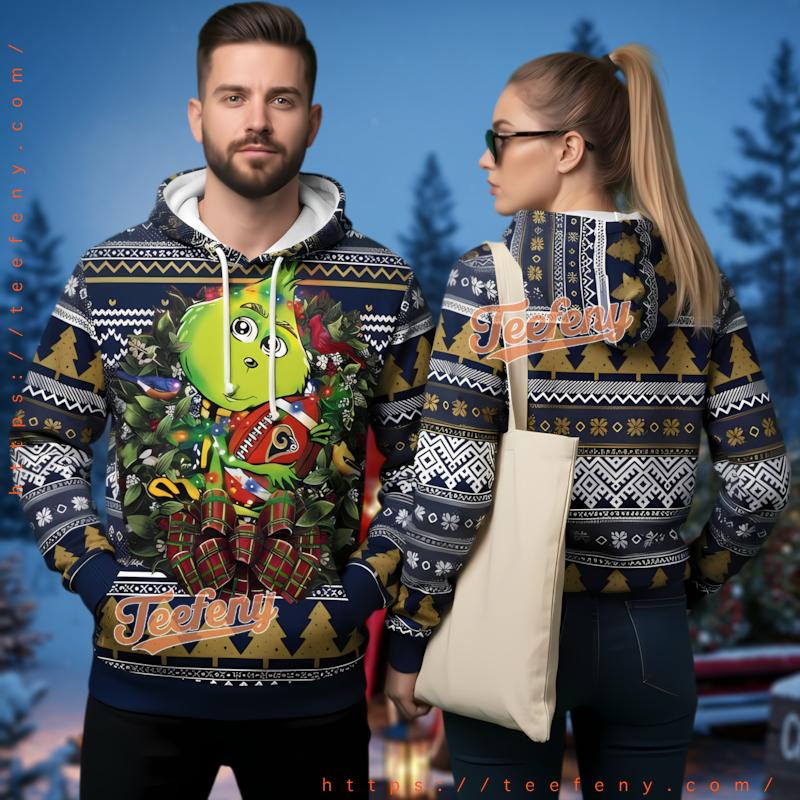 Los Angeles Rams Grinch Football Ugly Christmas 3D Hoodie
